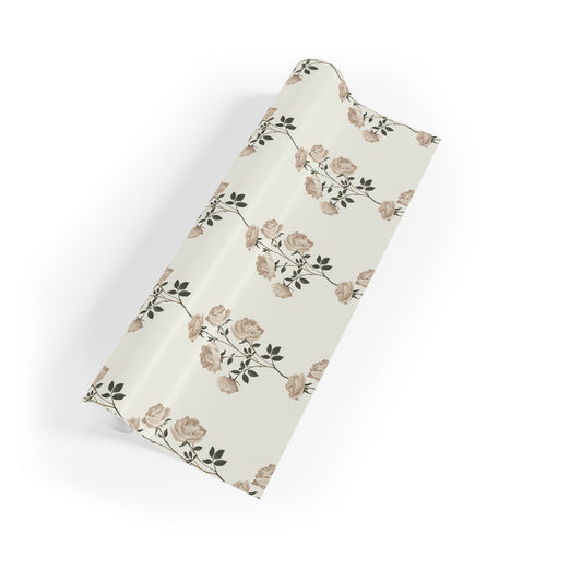 Vampire Art Retro Luxe Eco-Friendly Gift Wrapping Paper Roll (1 pc) - Vintage White Roses - Made in the UK