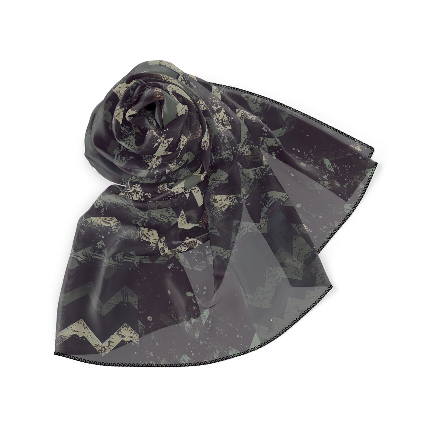 Vampire Art Grunge Patchwork Poly Scarf - Dark Herringbone