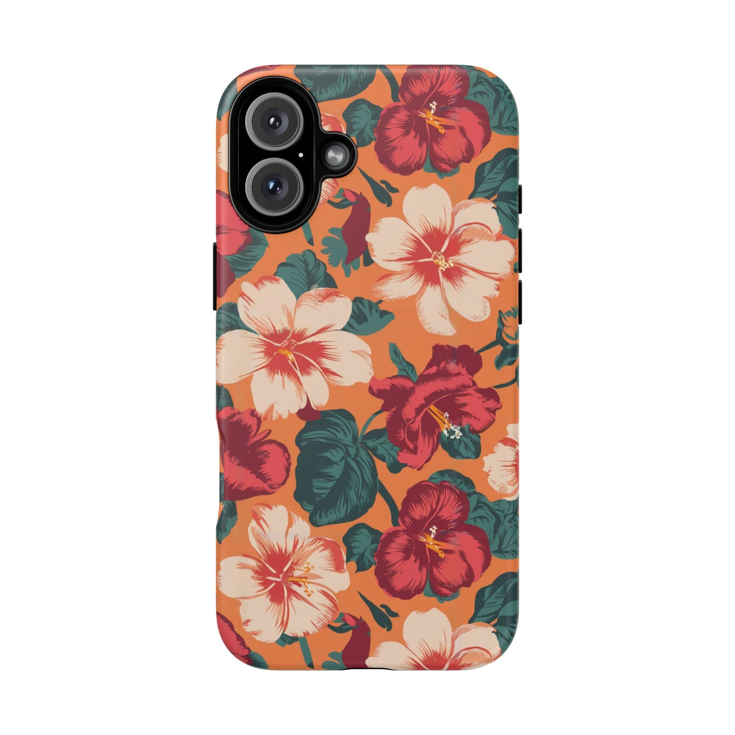 Vampire Art Vintage and Edgy iPhone 16 Tough Case - Retro Surfy Coral Florals