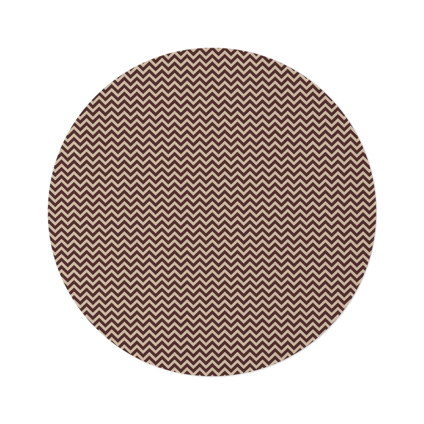 Vampire Art Retro Sixties Mod-Style Harringbone Brown Round Rug (152cm diameter)