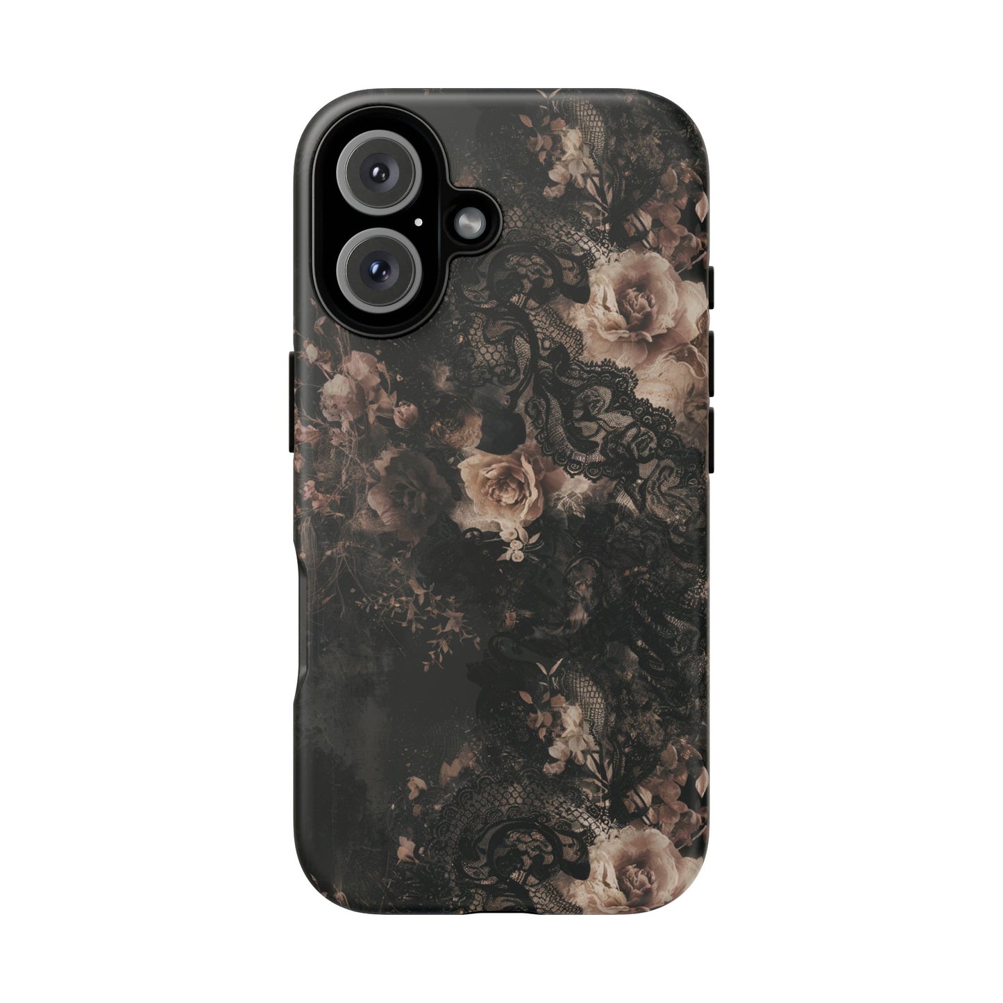 Vampire Art Vintage and Edgy iPhone 16 Tough Case - Grunge Lace and Roses