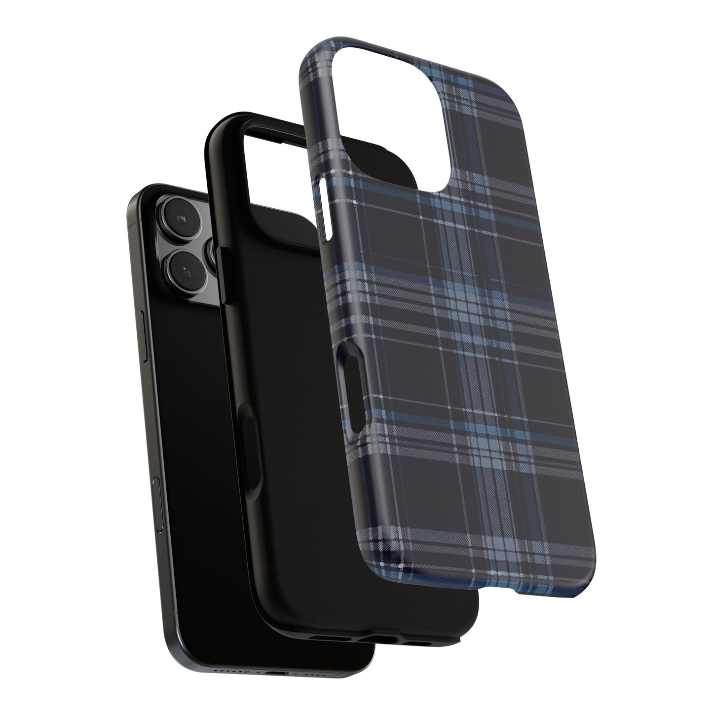 Vampire Art Vintage and Edgy iPhone 16 Tough Case - Blue Tartan