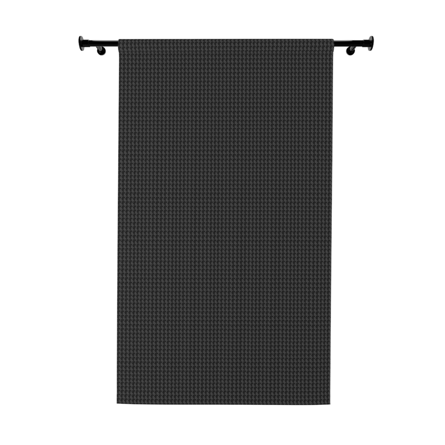 Vampire Art Grunge Preppy Goth Chic Black and Charcoal Houndstooth Blackout Window Curtains (1 Piece)