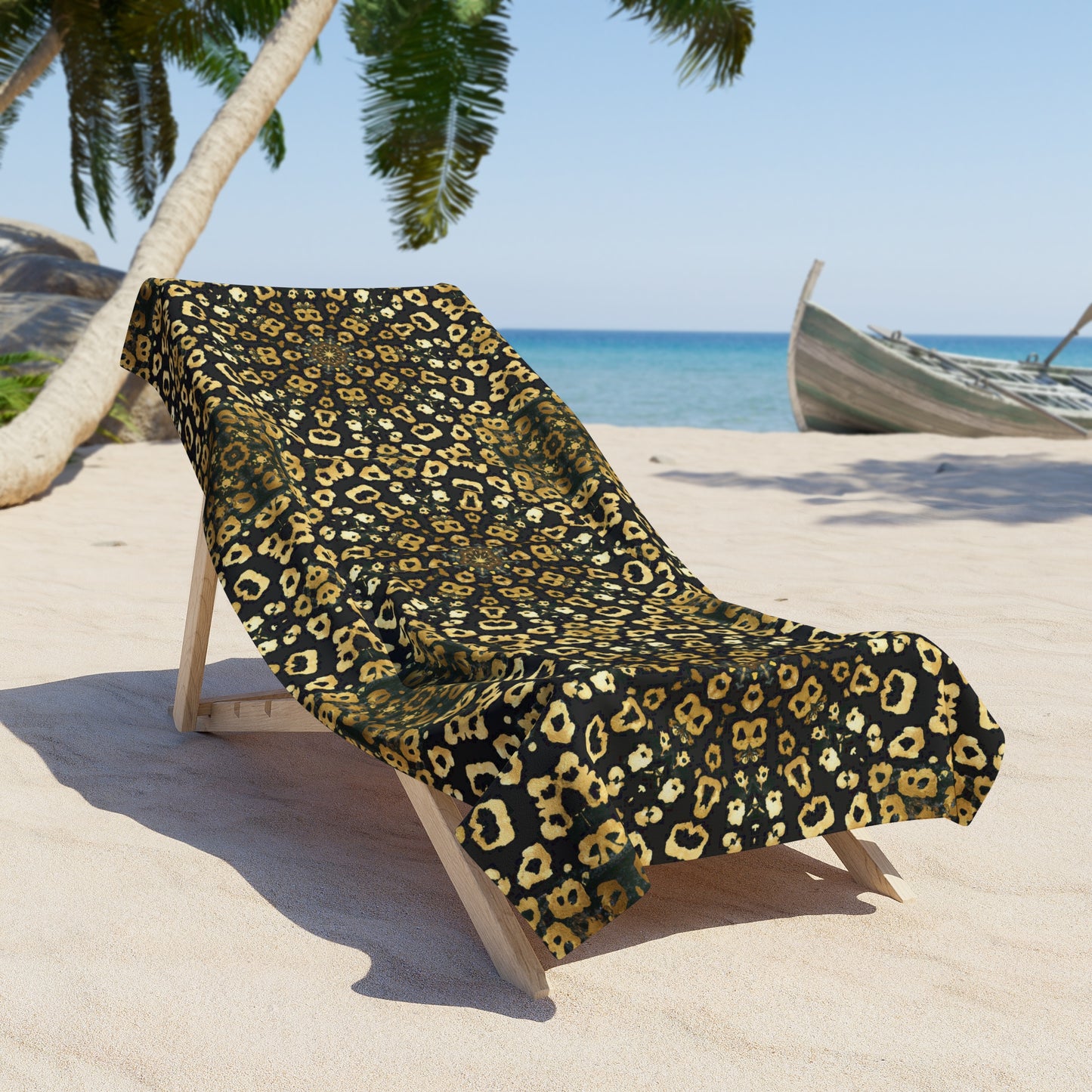 Vampire Art Psychedelic Leopard Pattern Beach Towel