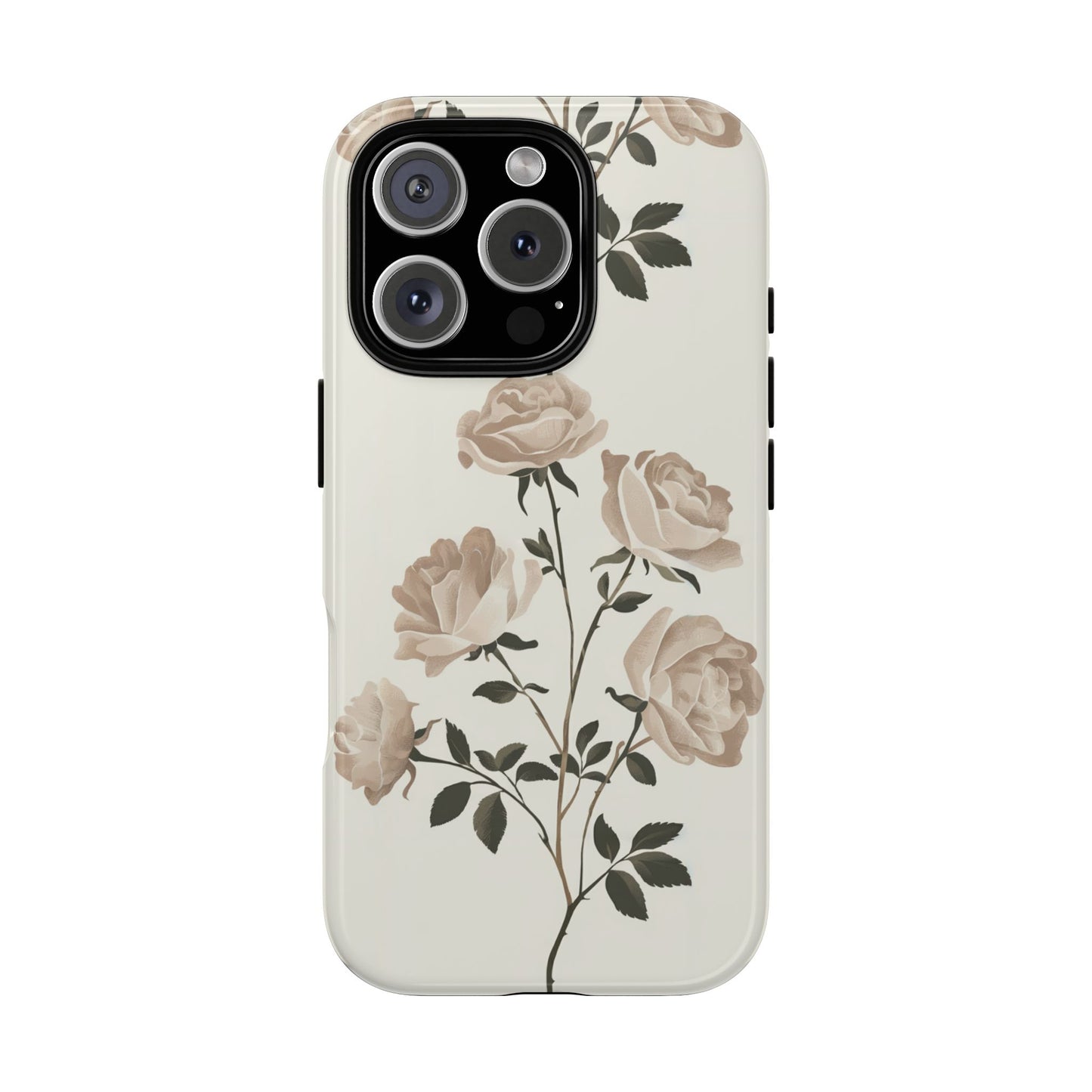 Vampire Art Vintage and Edgy iPhone 16 Tough Case - Retro White Roses