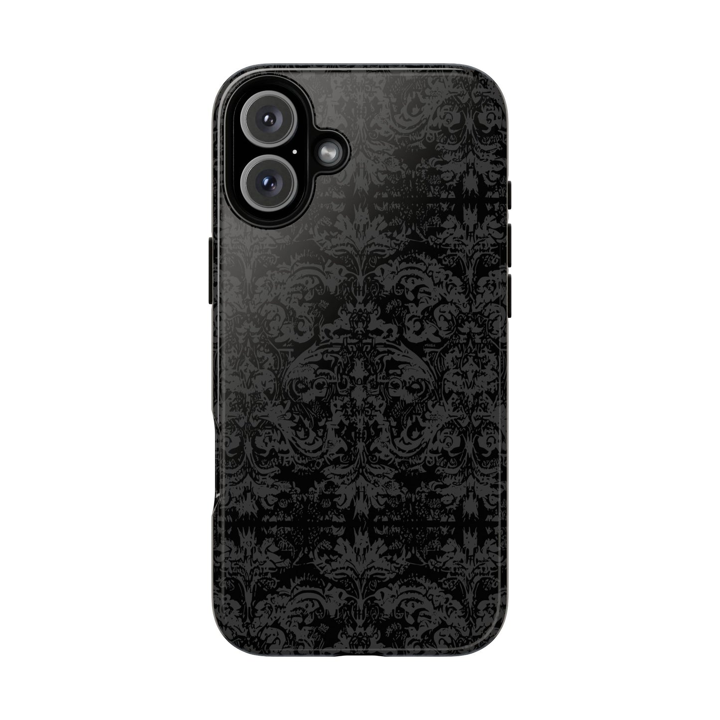 Vampire Art Vintage and Edgy iPhone 16 Tough Case - Grunge Goth Black Damask