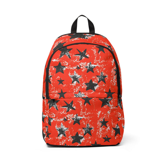 Vampire Art Grunge Red and Black Stars Unisex Fabric Backpack