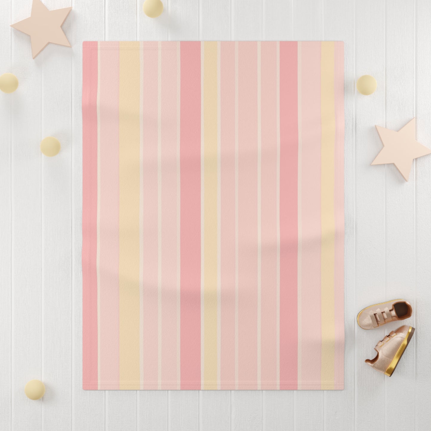 Vampire Art Cottagecore Shabby Chic Retro Pastel Pink and Yellow Soft Fleece Baby Blanket