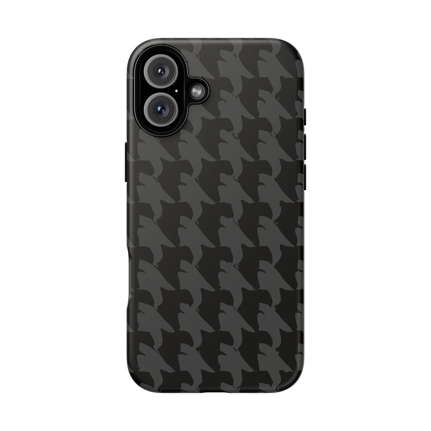 Vampire Art Vintage and Edgy iPhone 16 Tough Case - Black Houndstooth