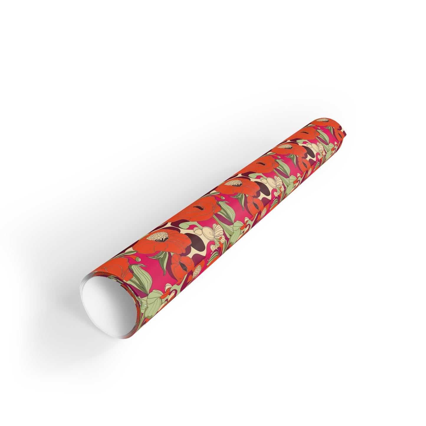 Vampire Art Retro Luxe Eco-Friendly Gift Wrapping Paper Roll (1 pc) - Sixties Flowers - Made in the UK