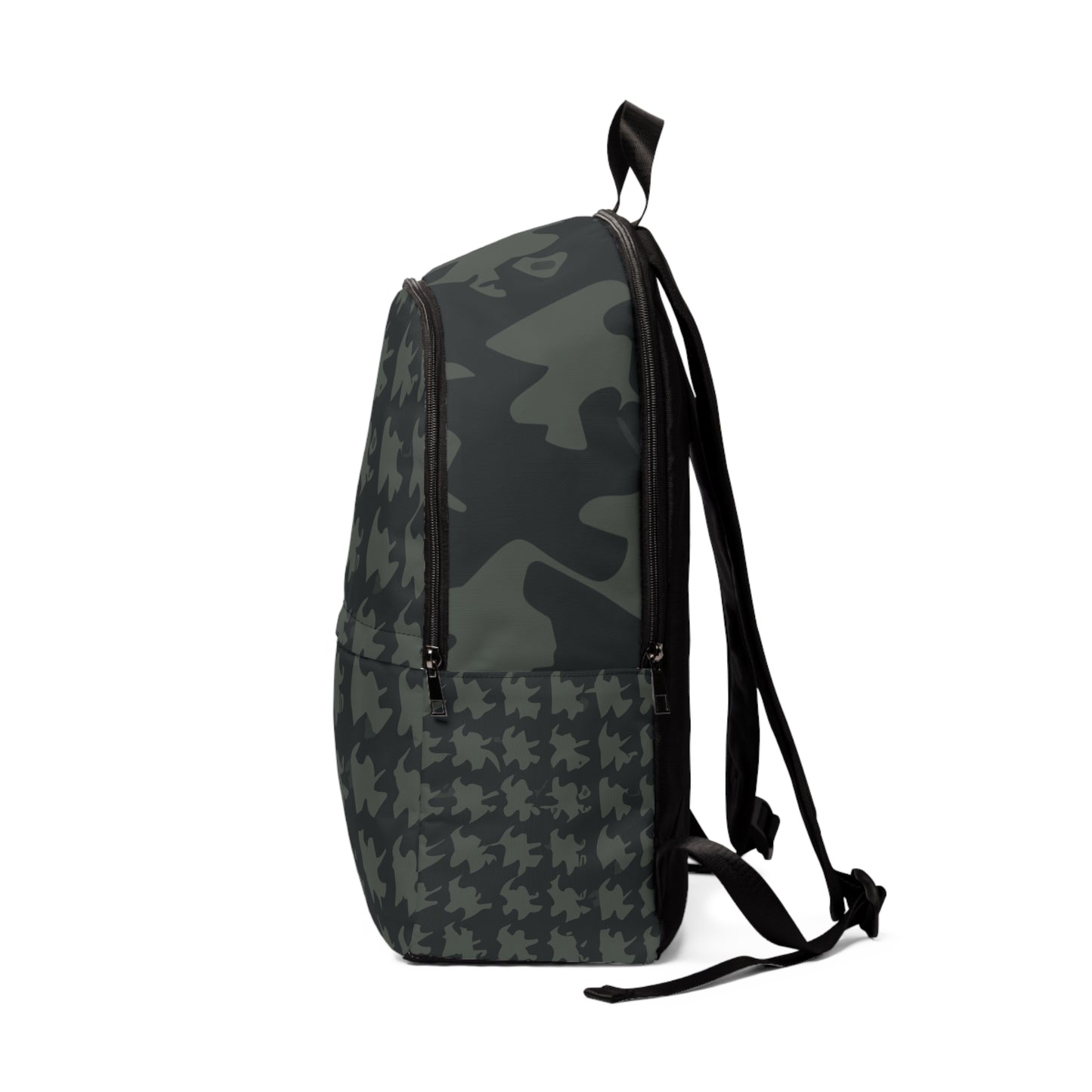 Vampire Art Grunge Houndstooth Black and Charcoal Fabric Backpack