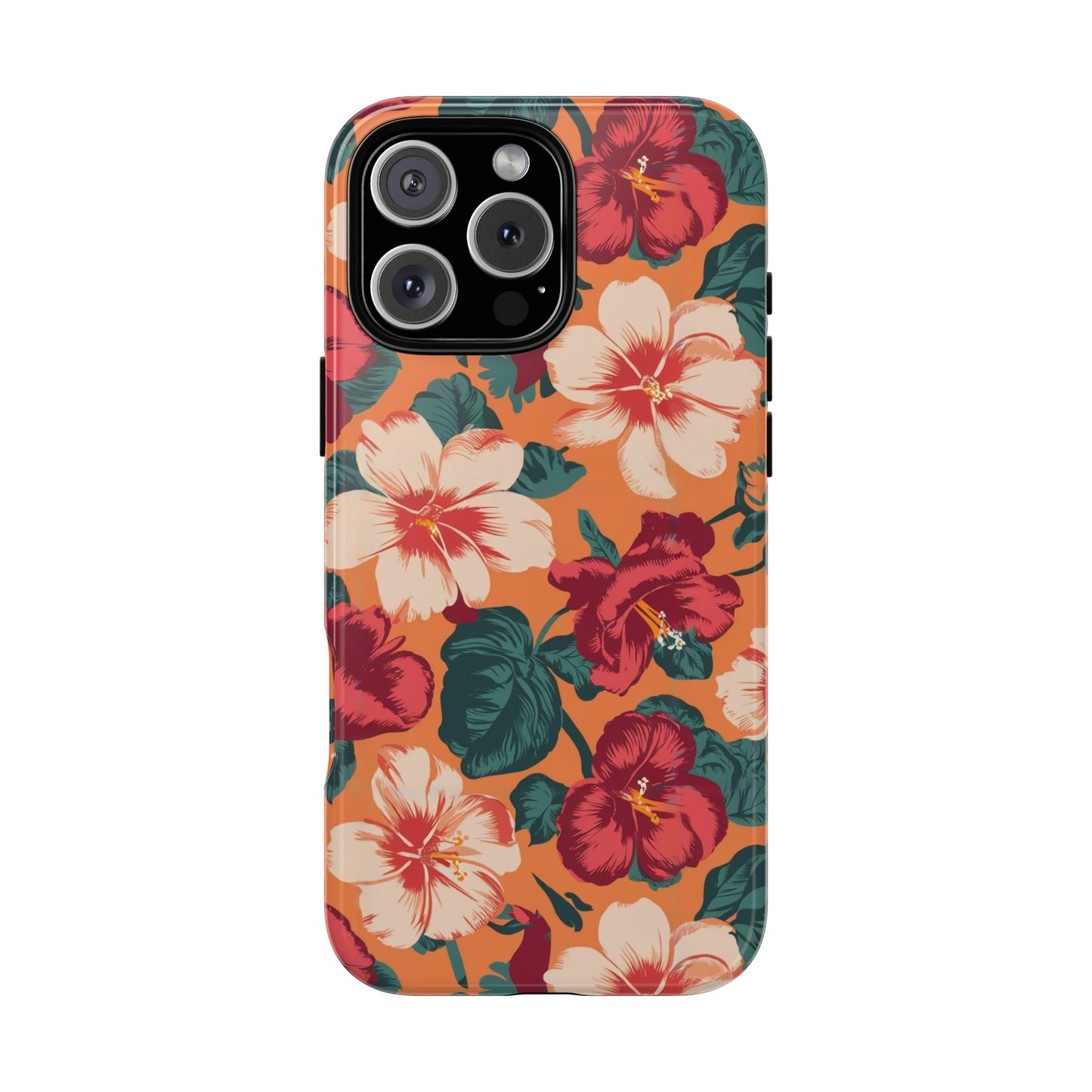 Vampire Art Vintage and Edgy iPhone 16 Tough Case - Retro Surfy Coral Florals