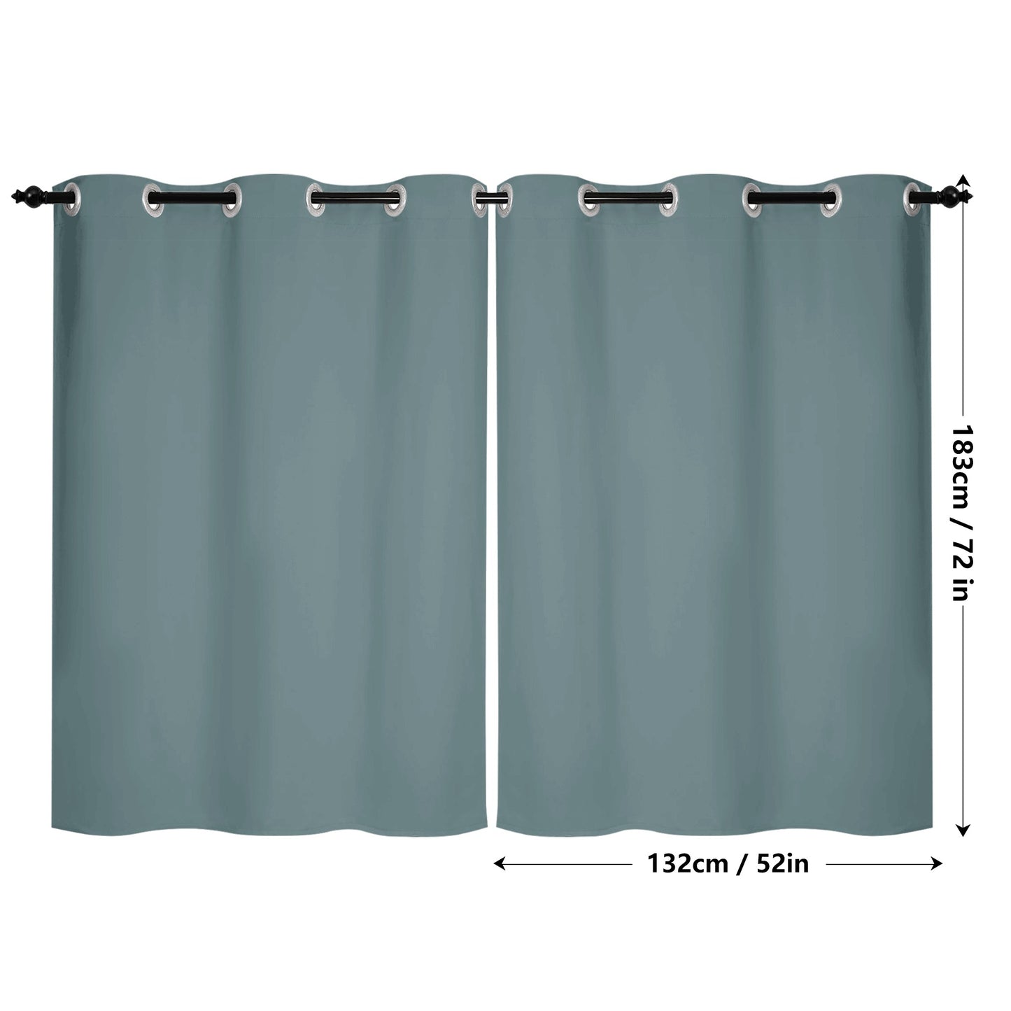 Vampire Art Essentials Grunge Dusty Teal Home Curtain 132X183 CM - Set of 2