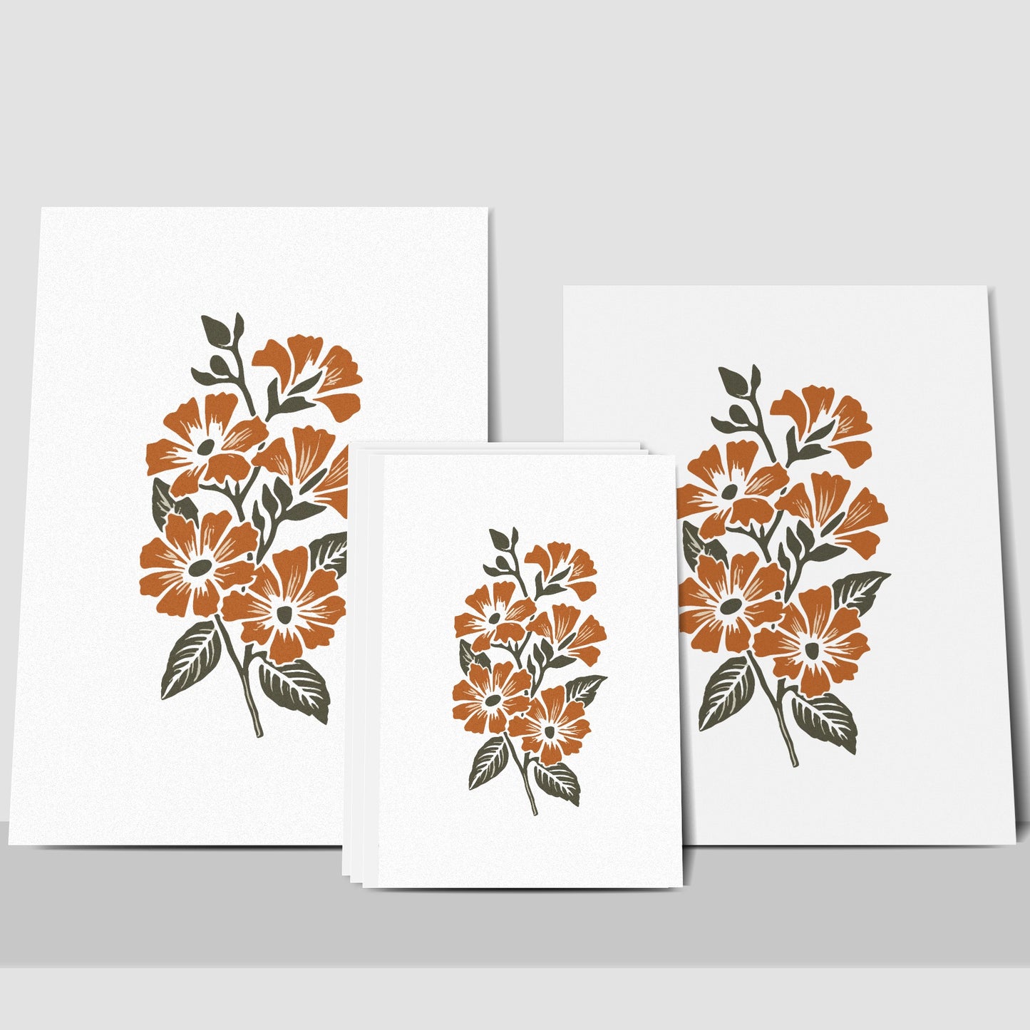 Vampire Art Retro Surfy Flowers Greeting Cards