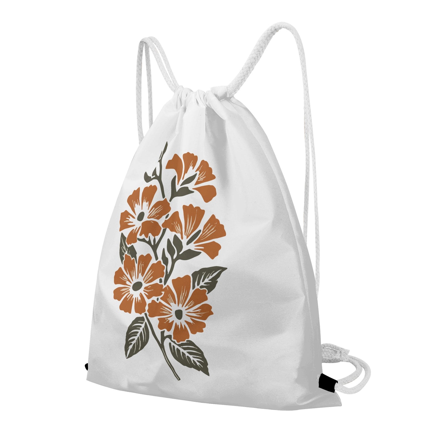 Vampire Art Retro Flowers Custom Gym Drawstring Bag