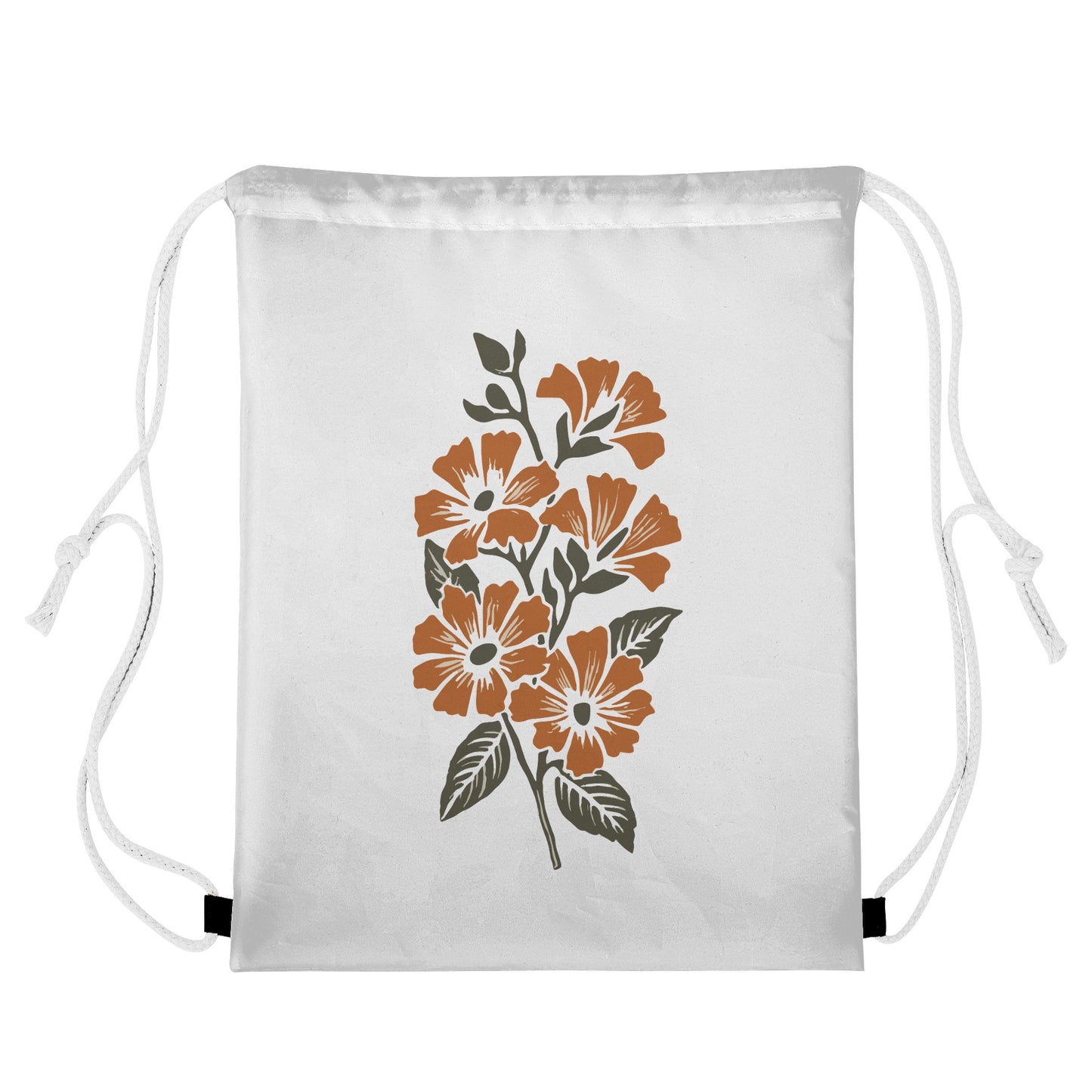 Vampire Art Retro Flowers Custom Gym Drawstring Bag