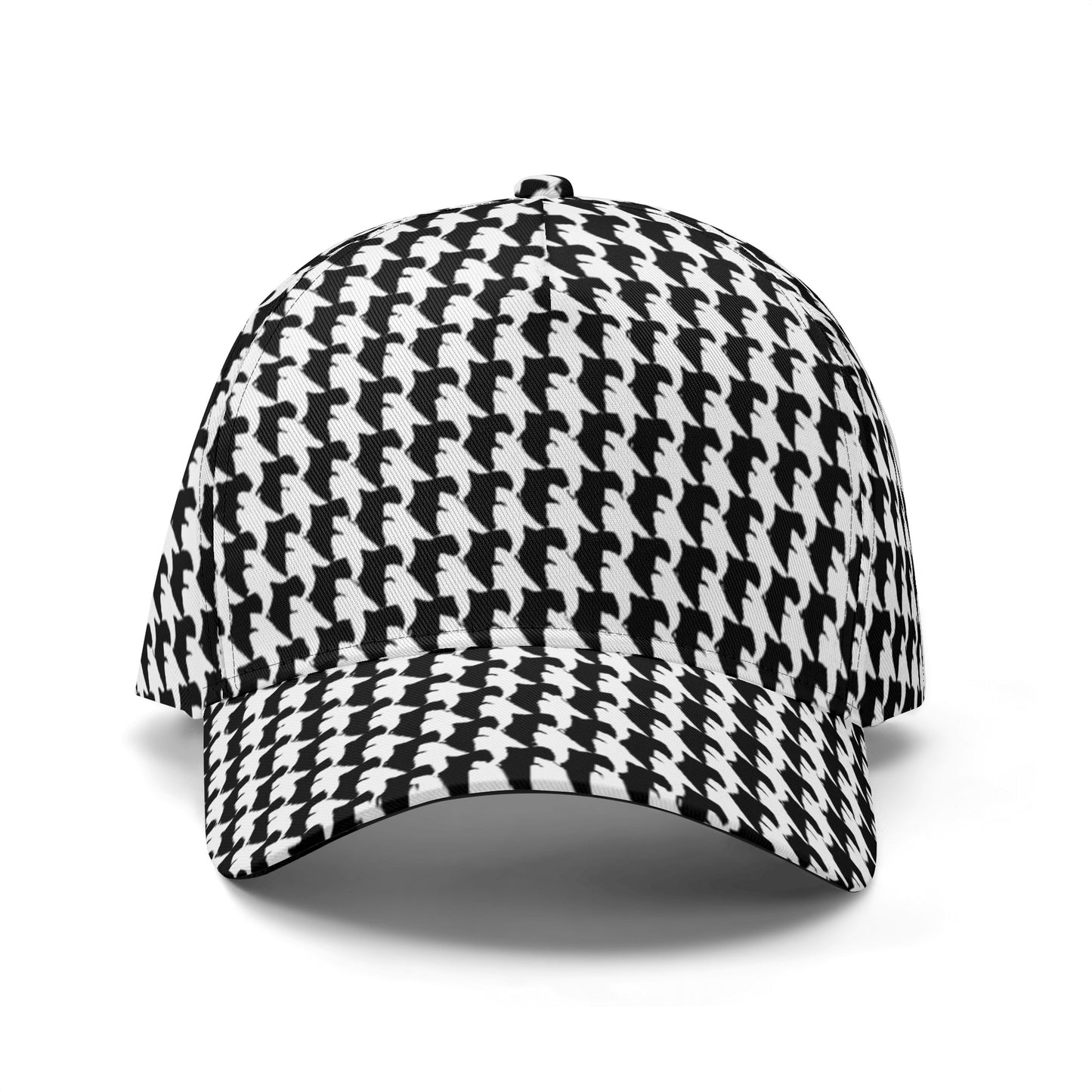 Vampire Art Dark Academia Black and White Houndstooth Vintage Windowpane Baseball Cap