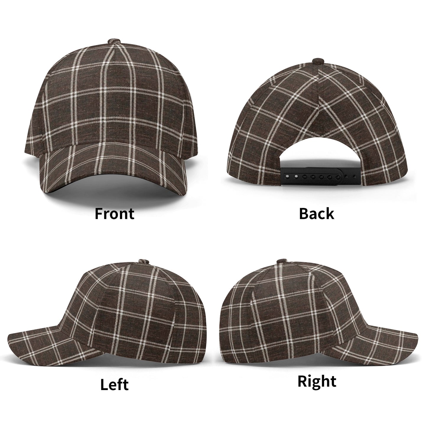 Vampire Art Dark Academia Brown Vintage Windowpane Baseball Caps