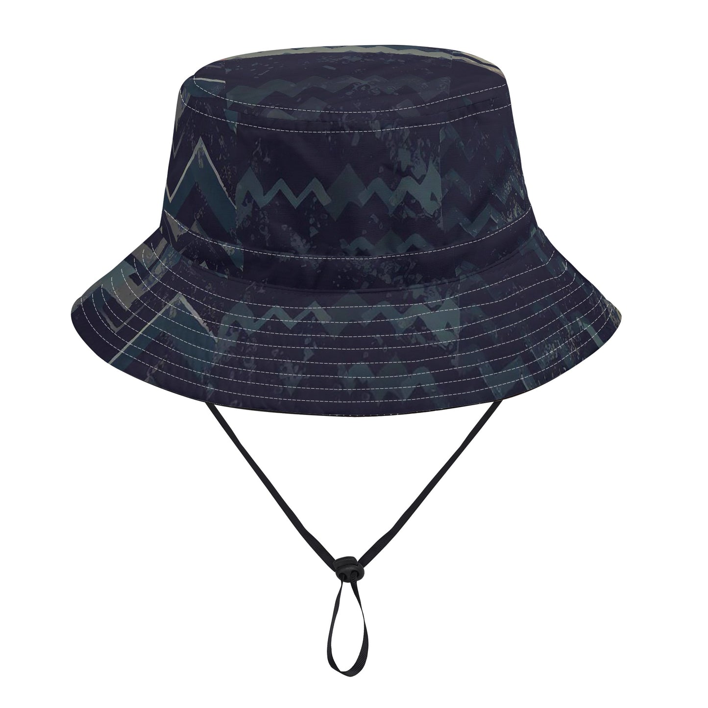 Vampire Art Grunge Unisex Bucket Fisherman's Hat - Herringbone Patchwork with Adjustable String
