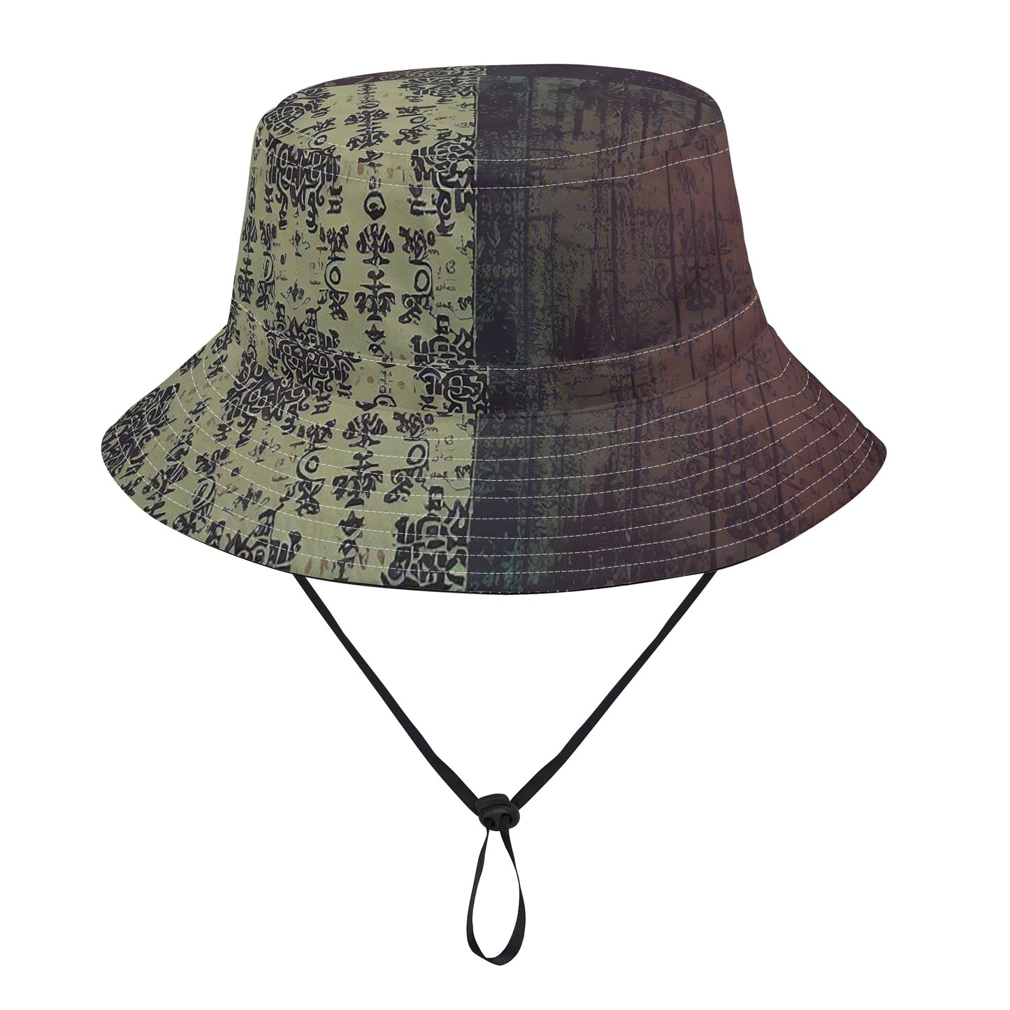 Vampire Art Grunge Unisex Bucket Fisherman's Hat - Seattle Patchwork with Adjustable String