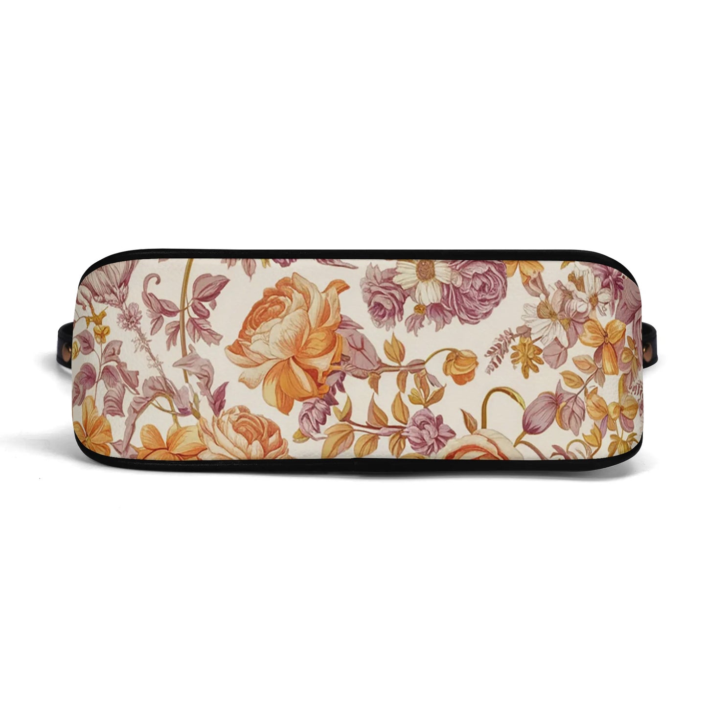 Vampire Art Retro PU Cross-body Bag With Chain Decoration - Florals in Orange and Lilac