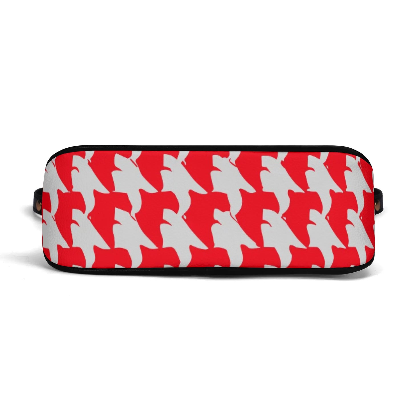 Vampire Art Grunge PU Cross-body Bag With Chain Decoration - Red Houndstooth