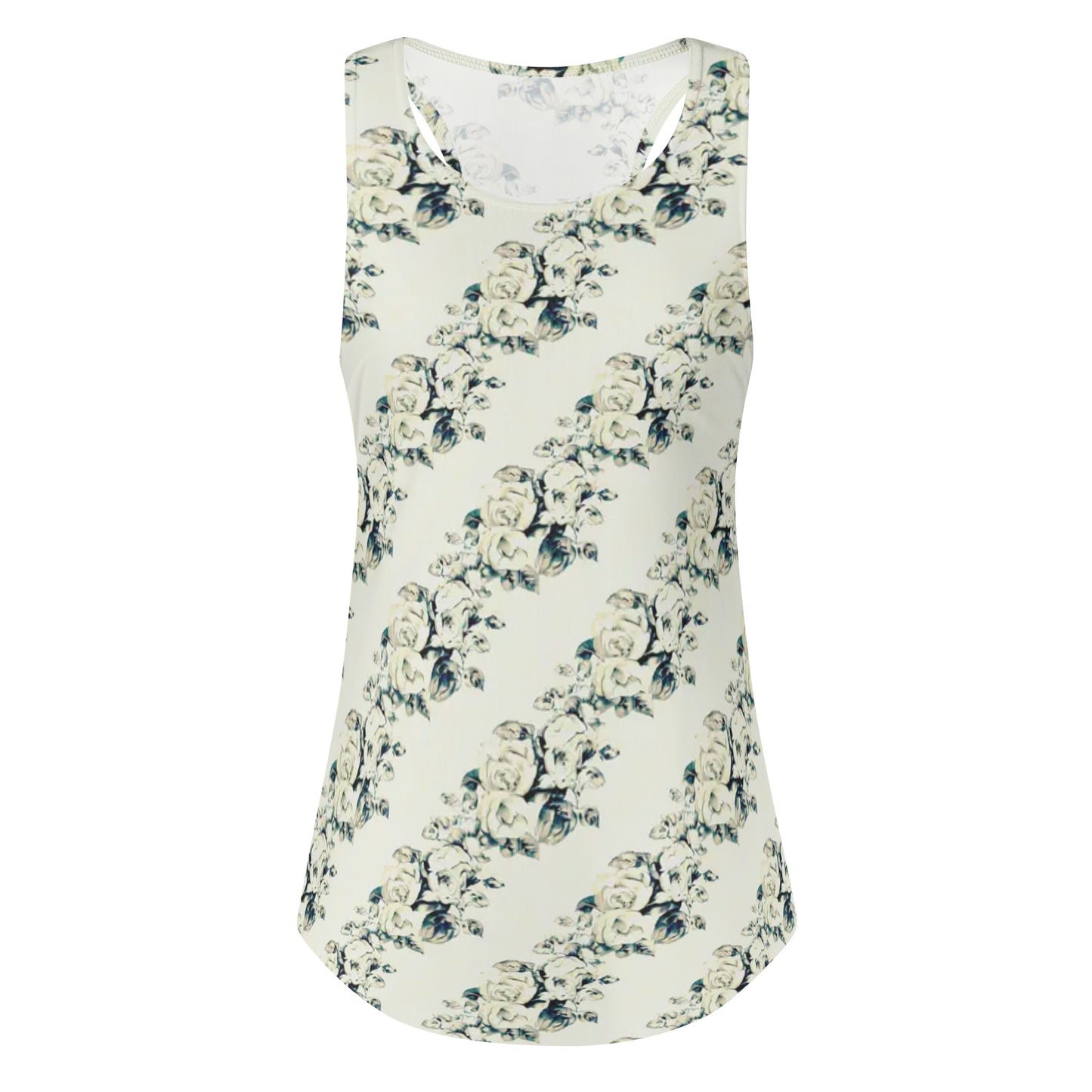 Vampire Art Women's Retro Loose Sleeveless Tank Top - Vintage Faded Roses