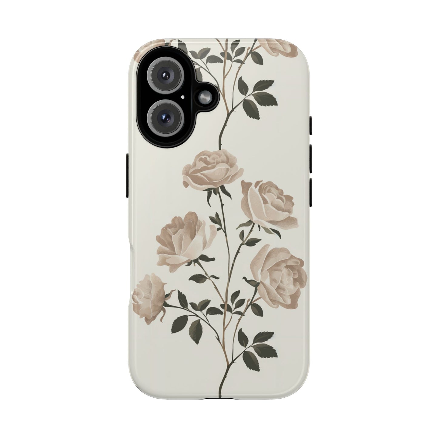 Vampire Art Vintage and Edgy iPhone 16 Tough Case - Retro White Roses