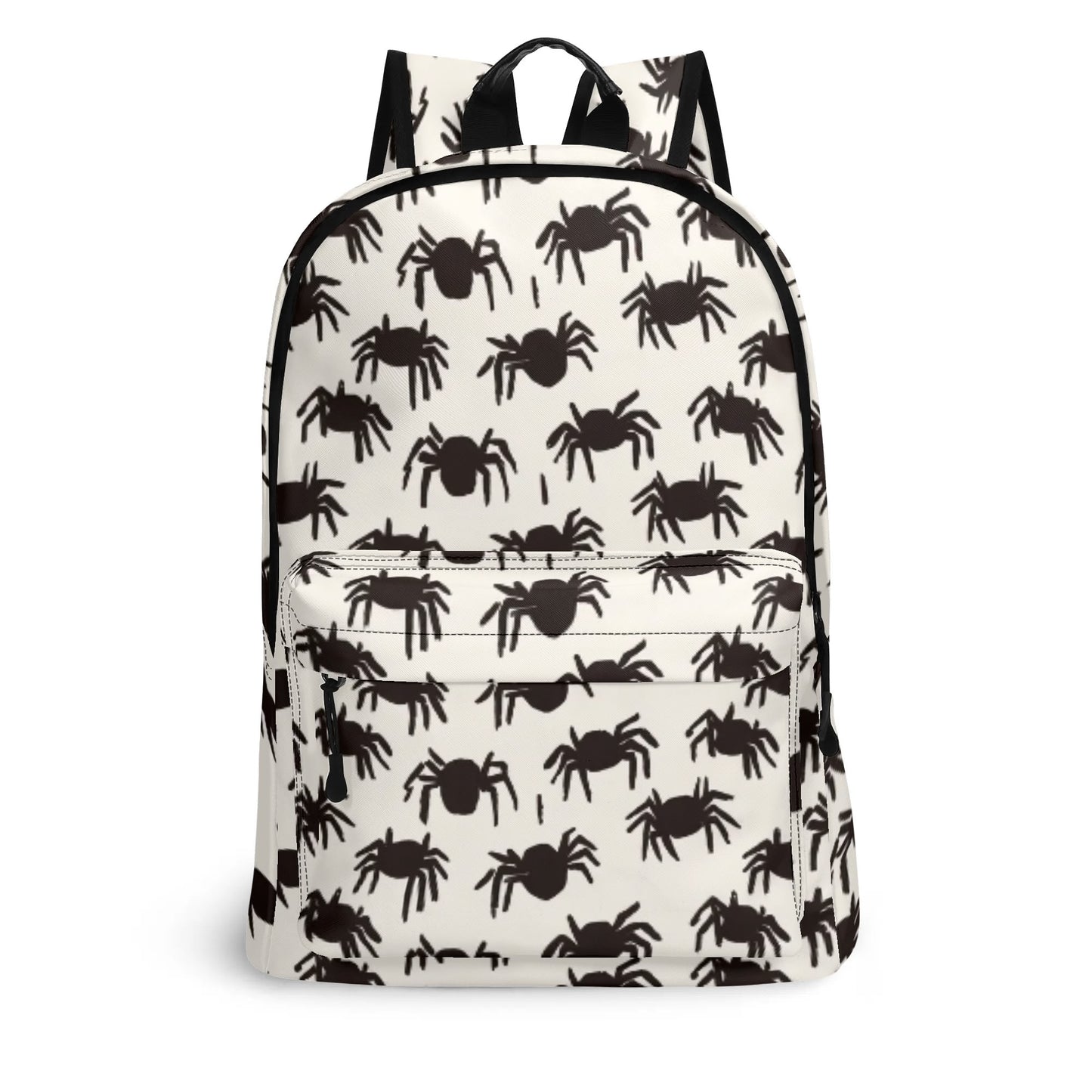 Vampire Art Retro Chic Vegan Leather 17 inch Back to School Twill Backpack - Spiders