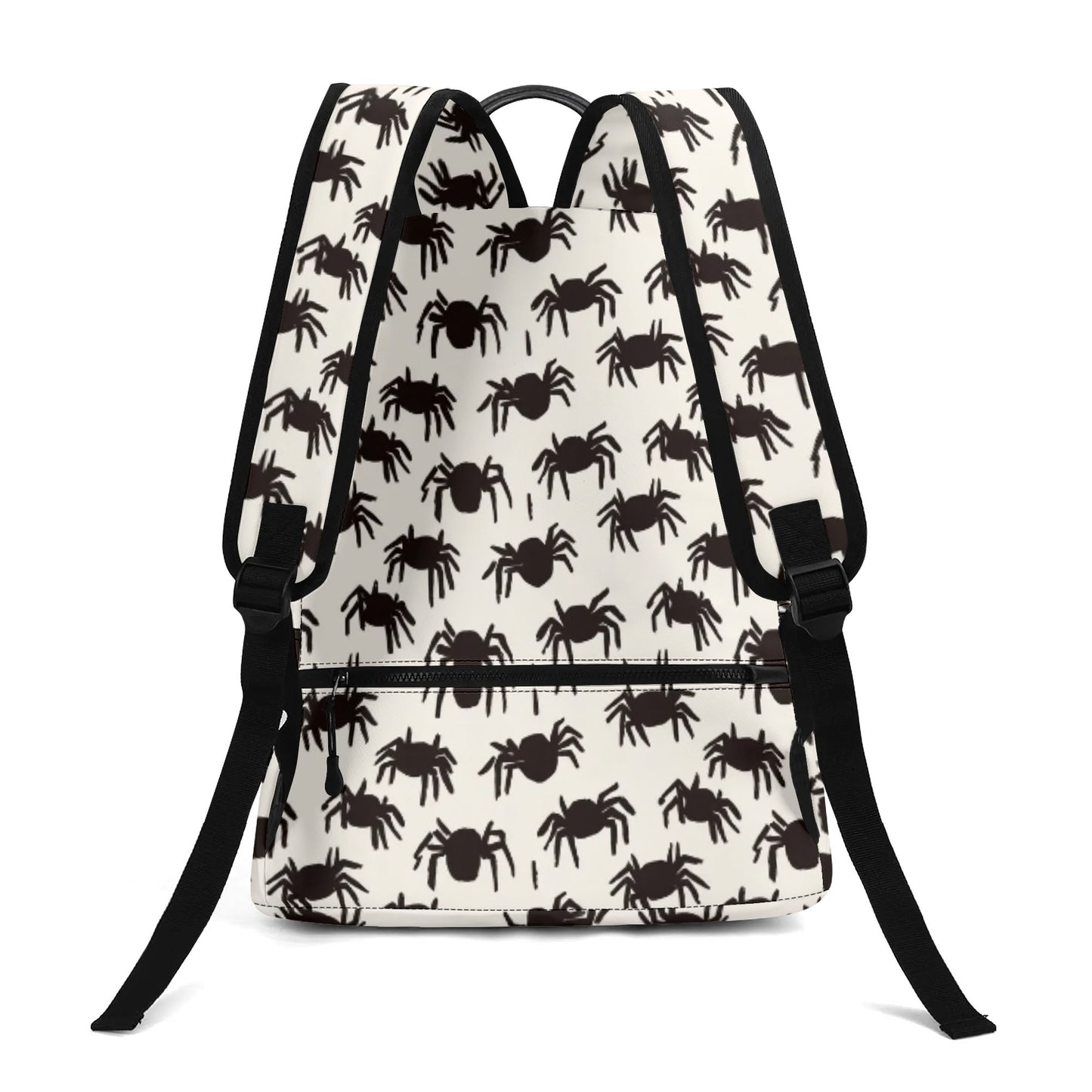 Vampire Art Retro Chic Vegan Leather 17 inch Back to School Twill Backpack - Spiders