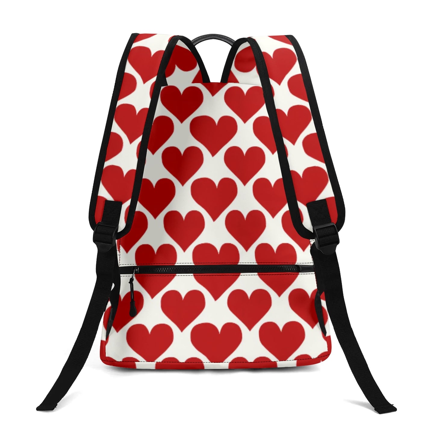 Vampire Art Retro Chic Vegan Leather 17 inch Back to School Twill Backpack - Hearts