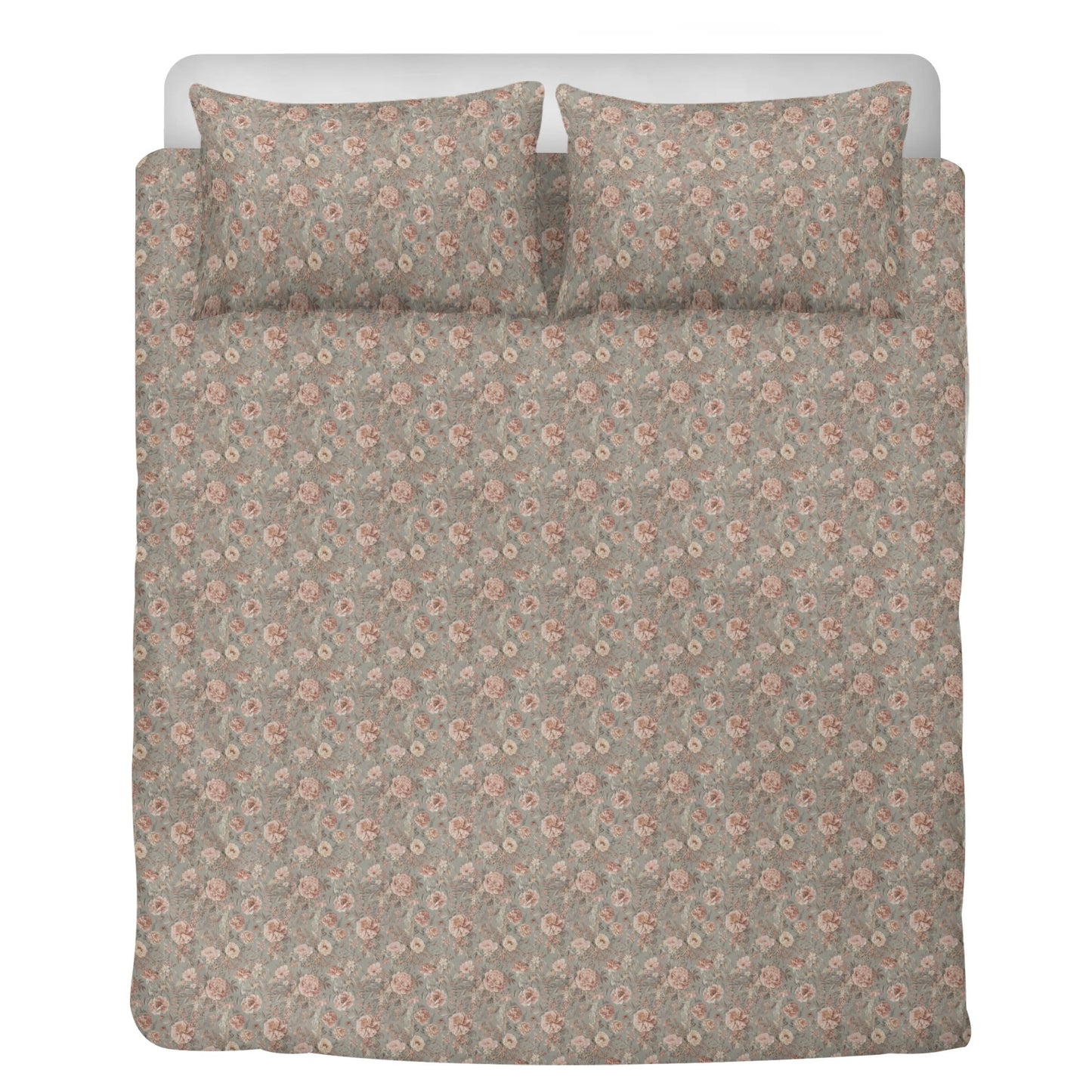 Vampire Art Whimsigoth Dreamscape 3-Piece Bedding Set - Vintage Florals in Taupe