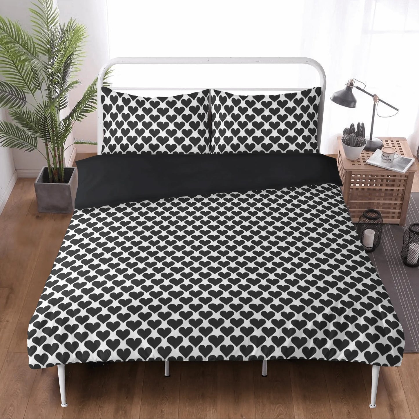 Vampire Art Whimsigoth Dreamscape 3-Piece Bedding Set - Black Hearts