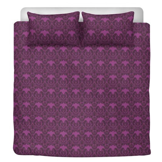 Vampire Art Whimsigoth Dreamscape 3-Piece Bedding Set - Purple Goth Black Lace