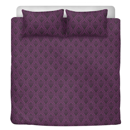 Vampire Art Whimsigoth Dreamscape 3-Piece Bedding Set - Purple Goth Brocade