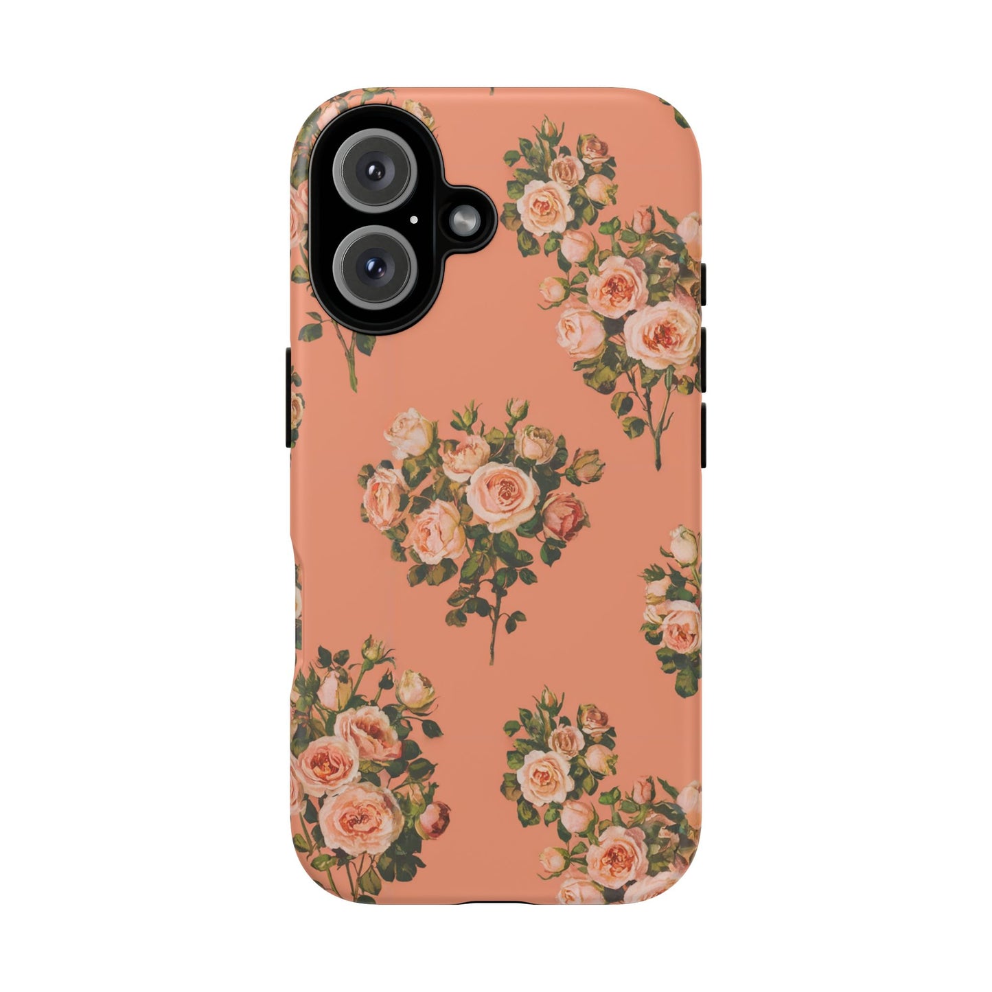 Vampire Art Vintage and Edgy iPhone 16 Tough Case - Retro Coral Florals