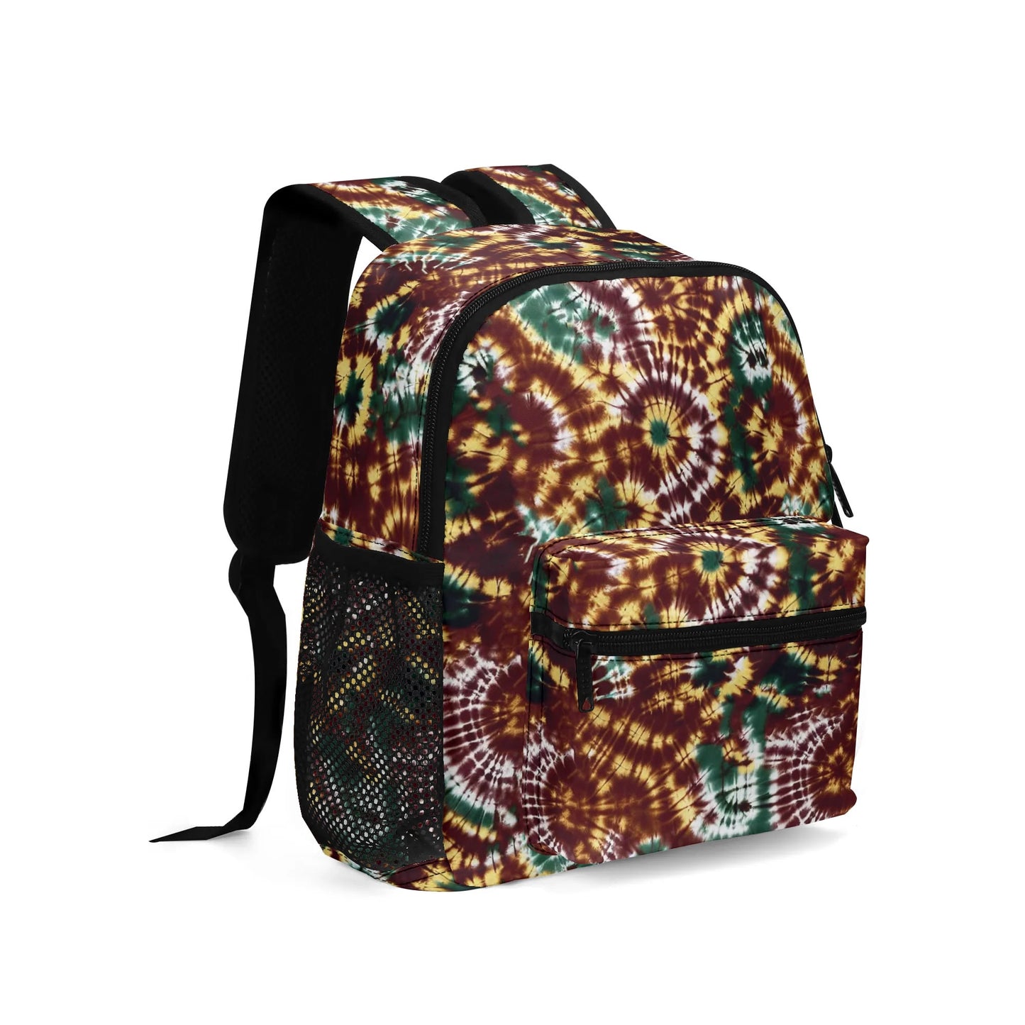 Vampire Art Retro Sixties 11 Inch Tie Dye Brown and Green Backpack