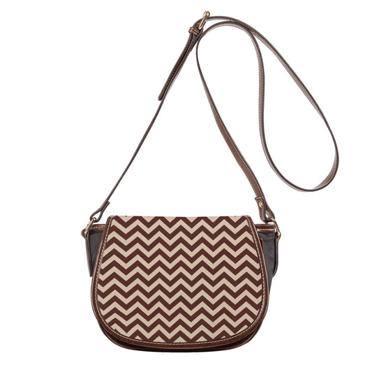 Vampire Art Retro Sixties Mod-style Brown Harringbone Saddle Bag