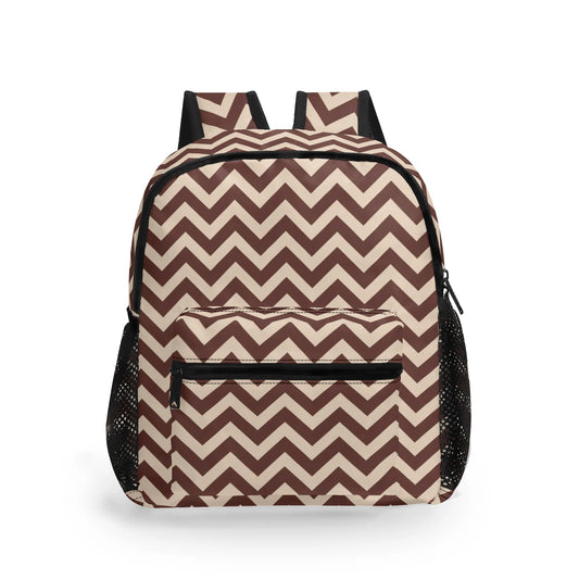 Vampire Art Retro Sixties 11 Inch Mod Brown Harringbone Backpack