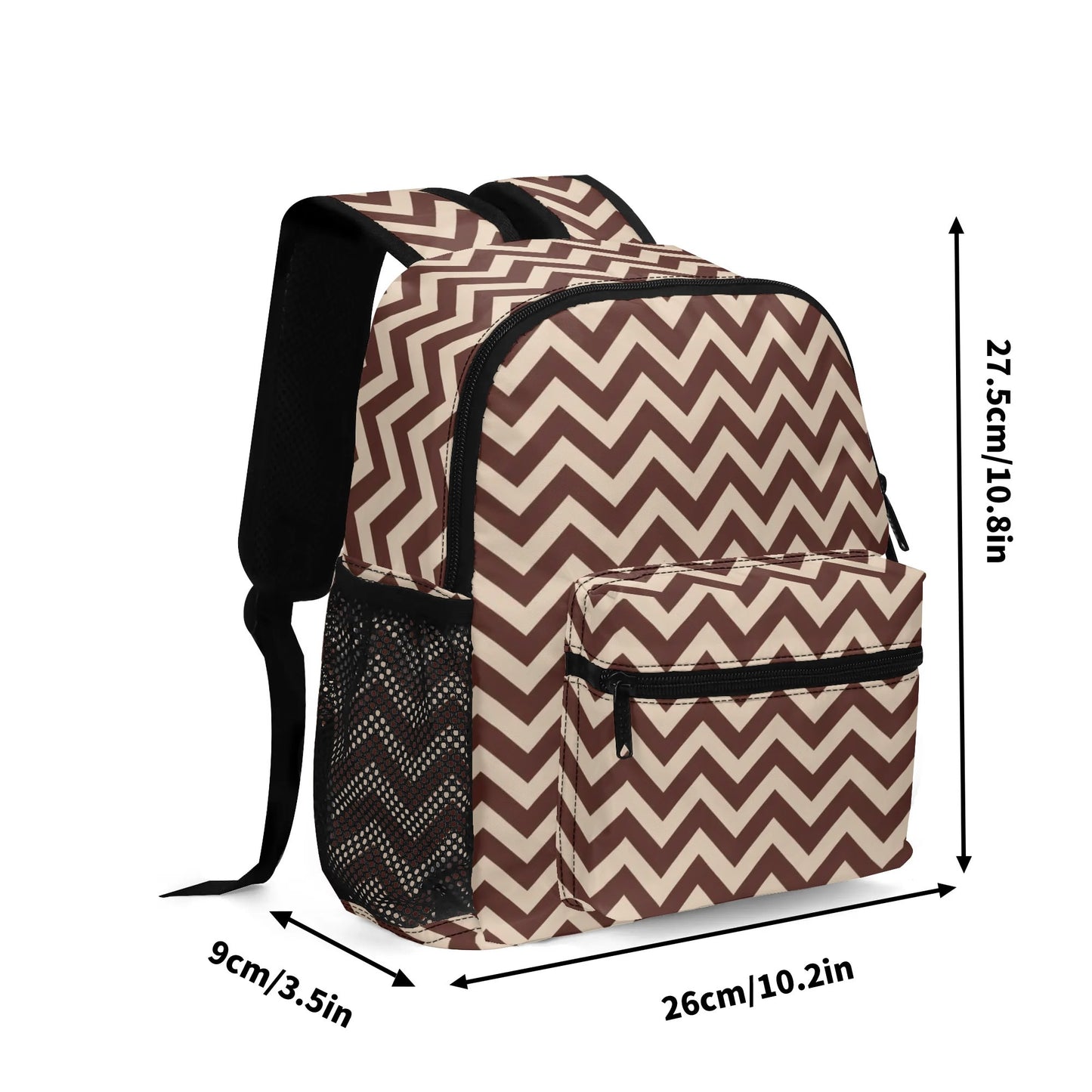 Vampire Art Retro Sixties 11 Inch Mod Brown Harringbone Backpack