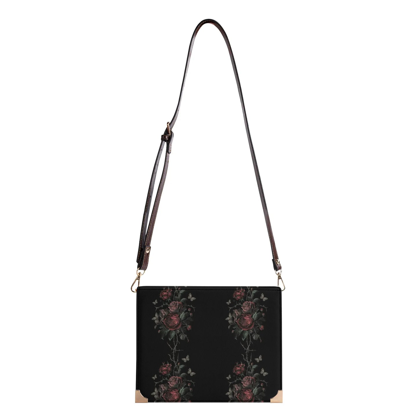 Vampire Art Dark Academia Book Cover Crossbody Bag - Goth Roses