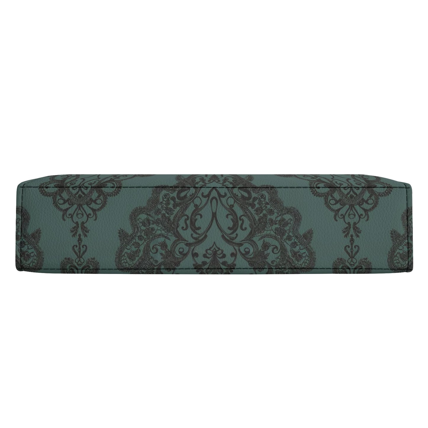 Vampire Art Dark Academia Book Cover Crossbody Bag - Goth Damask in Teal Green