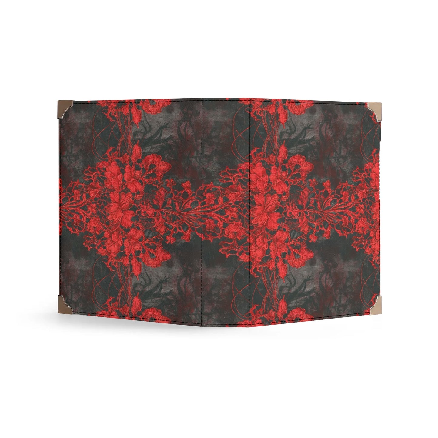 Vampire Art Dark Academia Book Cover Crossbody Bag - Grunge Red Damask