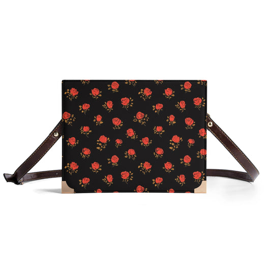 Vampire Art Dark Academia Book Cover Crossbody Bag - Goth Crimson Roses