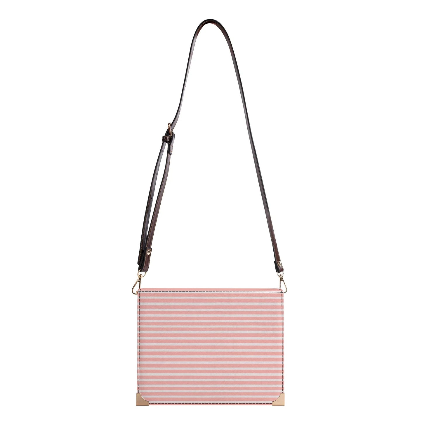 Vampire Art Dark Academia Book Cover Crossbody Bag - Pink Stripes