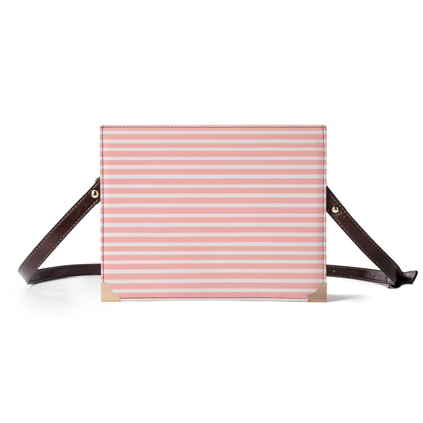 Vampire Art Dark Academia Book Cover Crossbody Bag - Pink Stripes