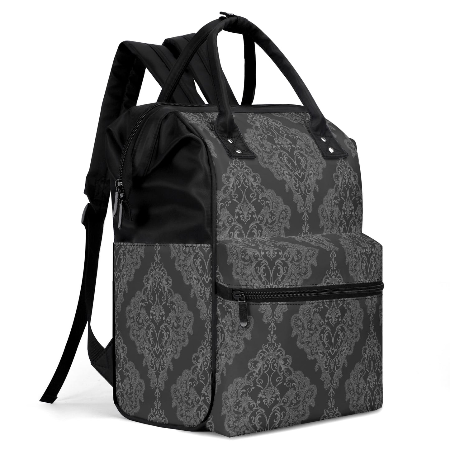 Vampire Art Nocturnal Goth Large Capacity Diaper Bag Backpack Nursing Bag Baby Shower Gift for Mums and Dads New Parents - Goth Brocade