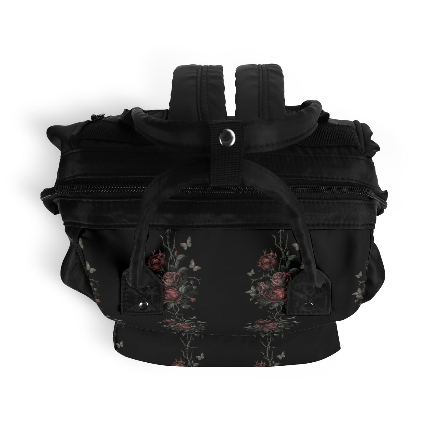 Vampire Art Nocturnal Celestial Goth Large Capacity Diaper Bag Mummy Backpack Nursing Bag Backpack Baby Shower Gift for Mums and Dads New Parents - Goth Roses and Moths