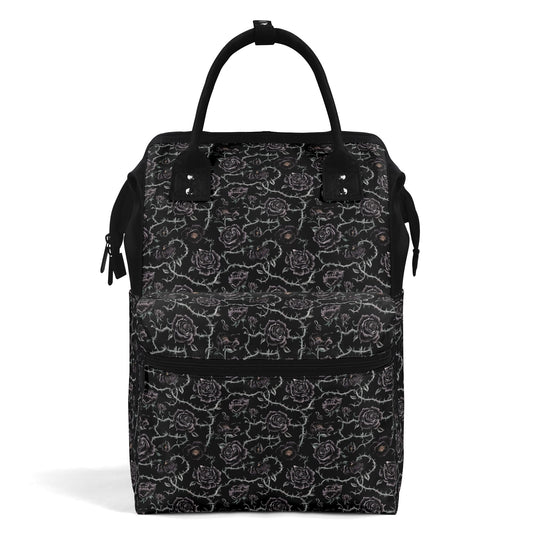 Vampire Art Nocturnal Goth Large Capacity Diaper Bag Backpack Nursing Bag Baby Shower Gift for Mums and Dads New Parents - Thorns