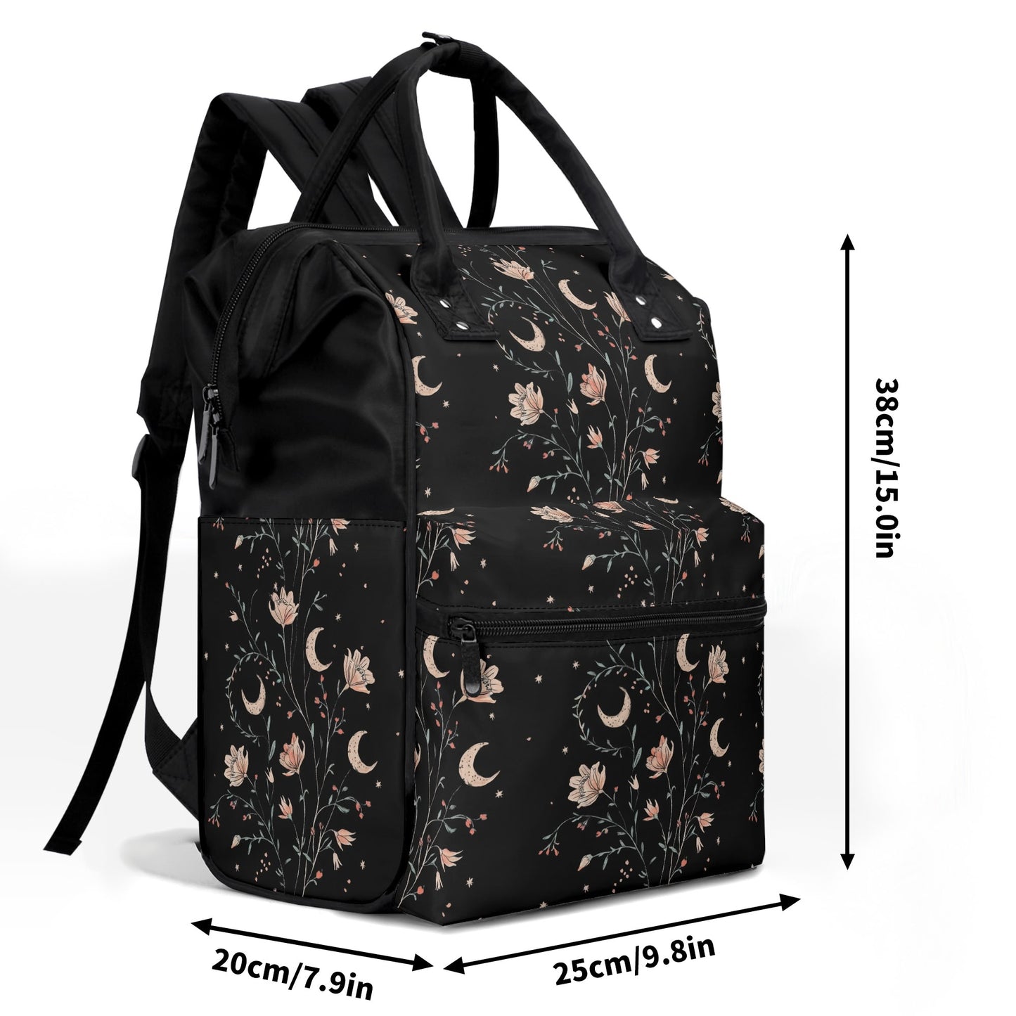 Vampire Art Nocturnal Celestial Goth Large Capacity Diaper Bag Mummy Backpack Nursing Bag Backpack Baby Shower Gift for Mums and Dads New Parents - Night Dream